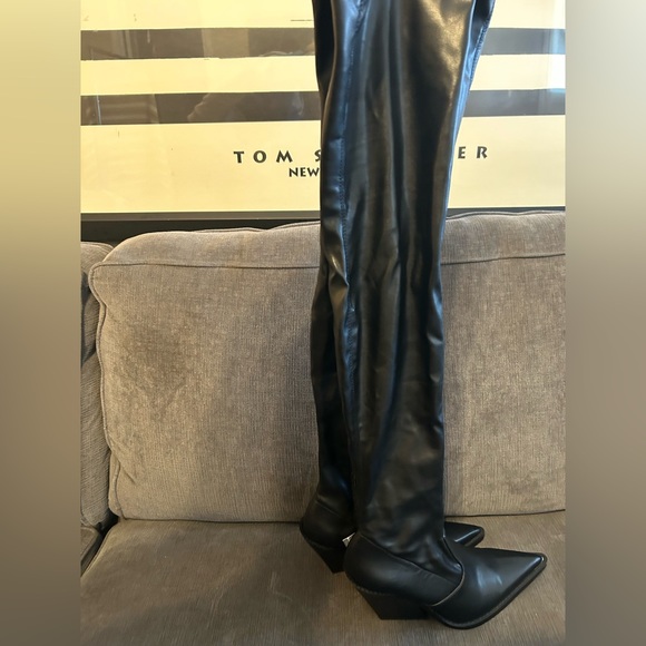 ZARA Thigh High Faux Leather Western Boots- Size 35 US 5. - Picture 6 of 10
